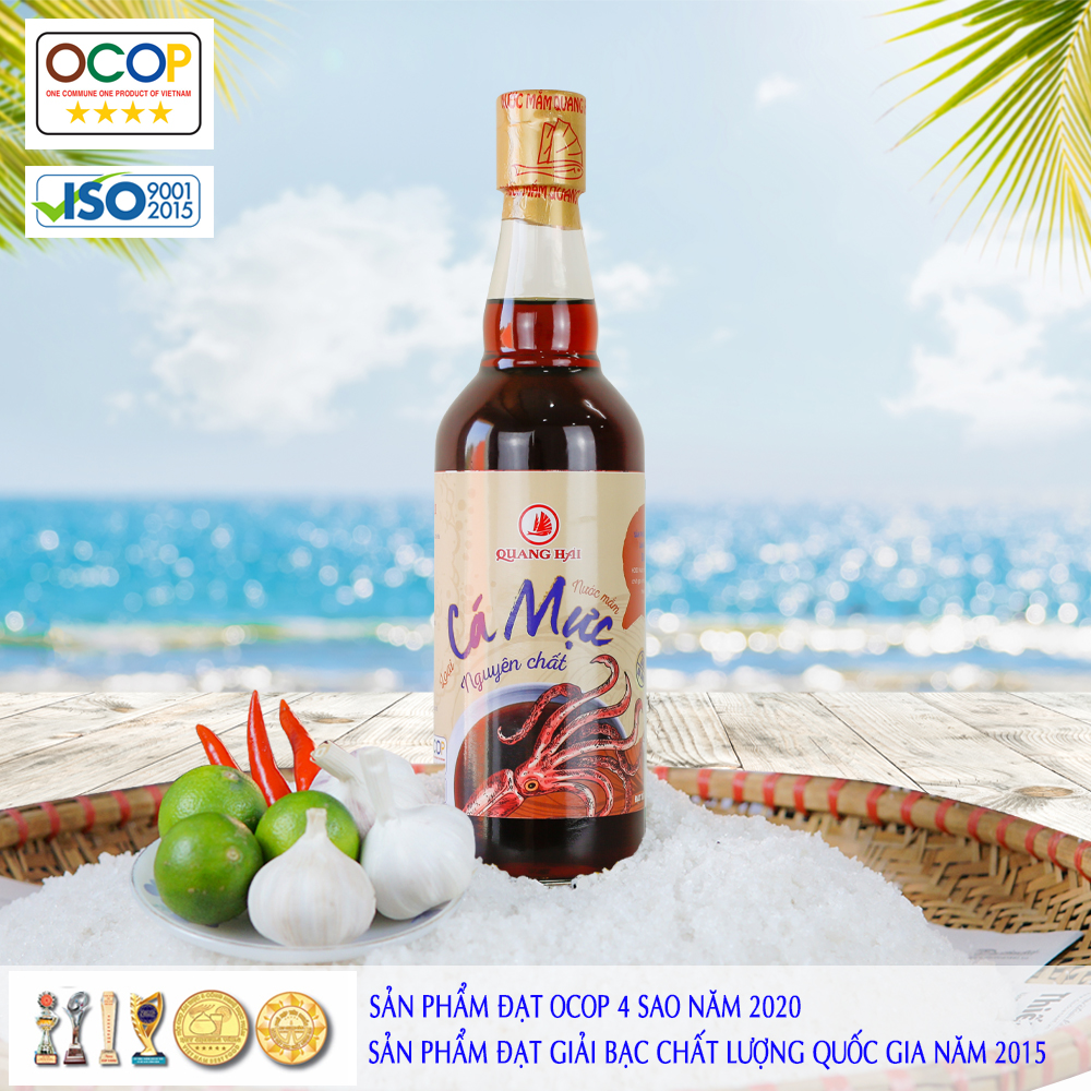Nước Mắm Truyền Thống Cát Hải - Quang Hải, loại Mắm Mực 36ºN, chai 500ml