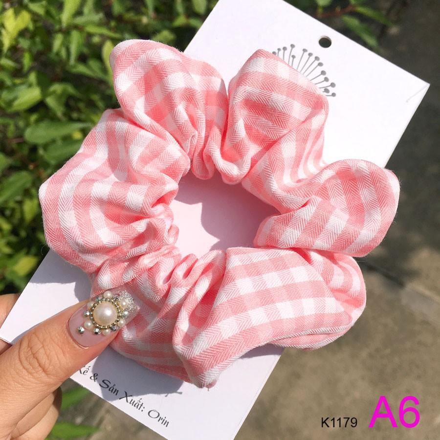 Dây cột tóc, buộc tóc vải scrunchies dễ thương nhiều màu