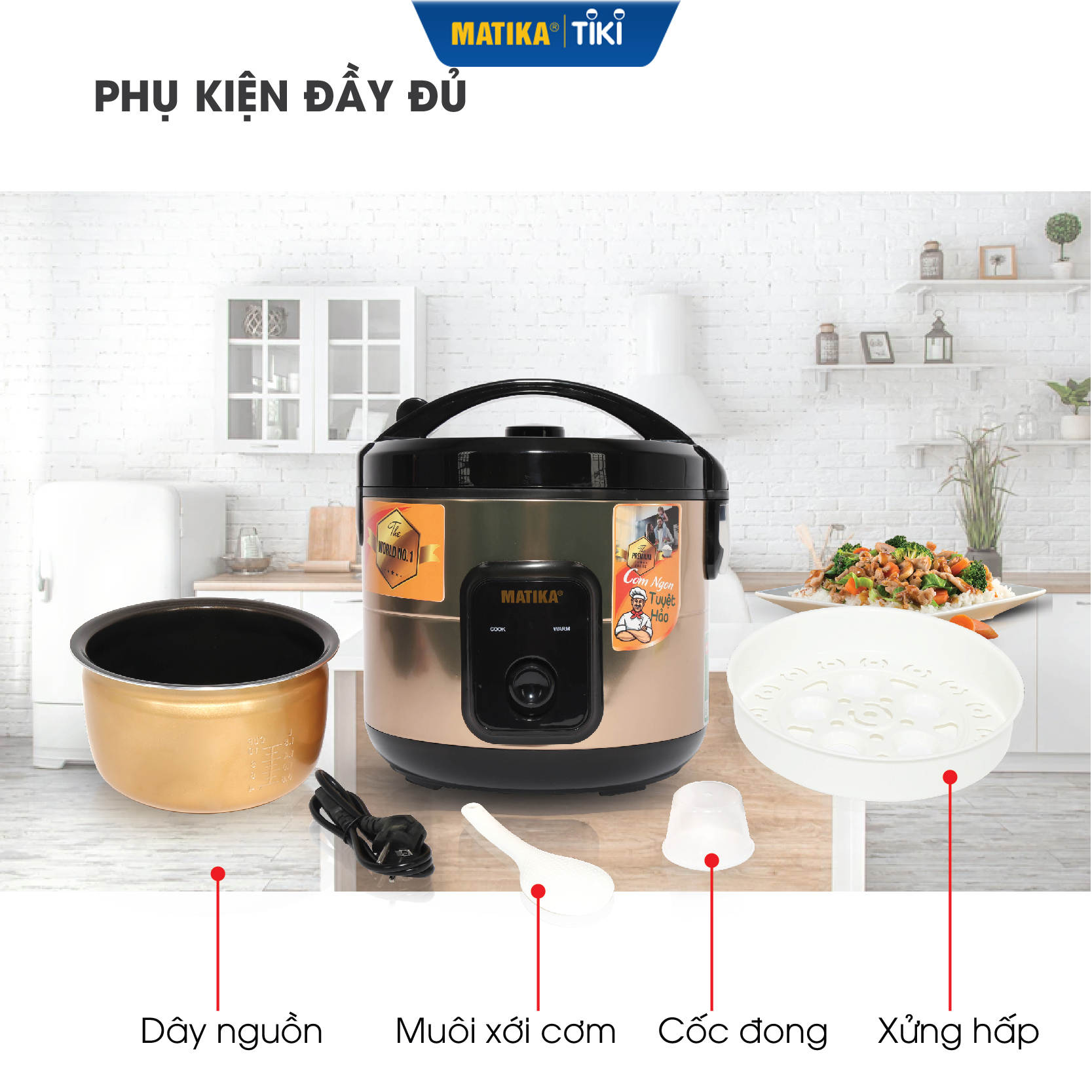 Nồi Cơm Điện MATIKA 1.8L MTK-RC1892 - Hàng chính hãng