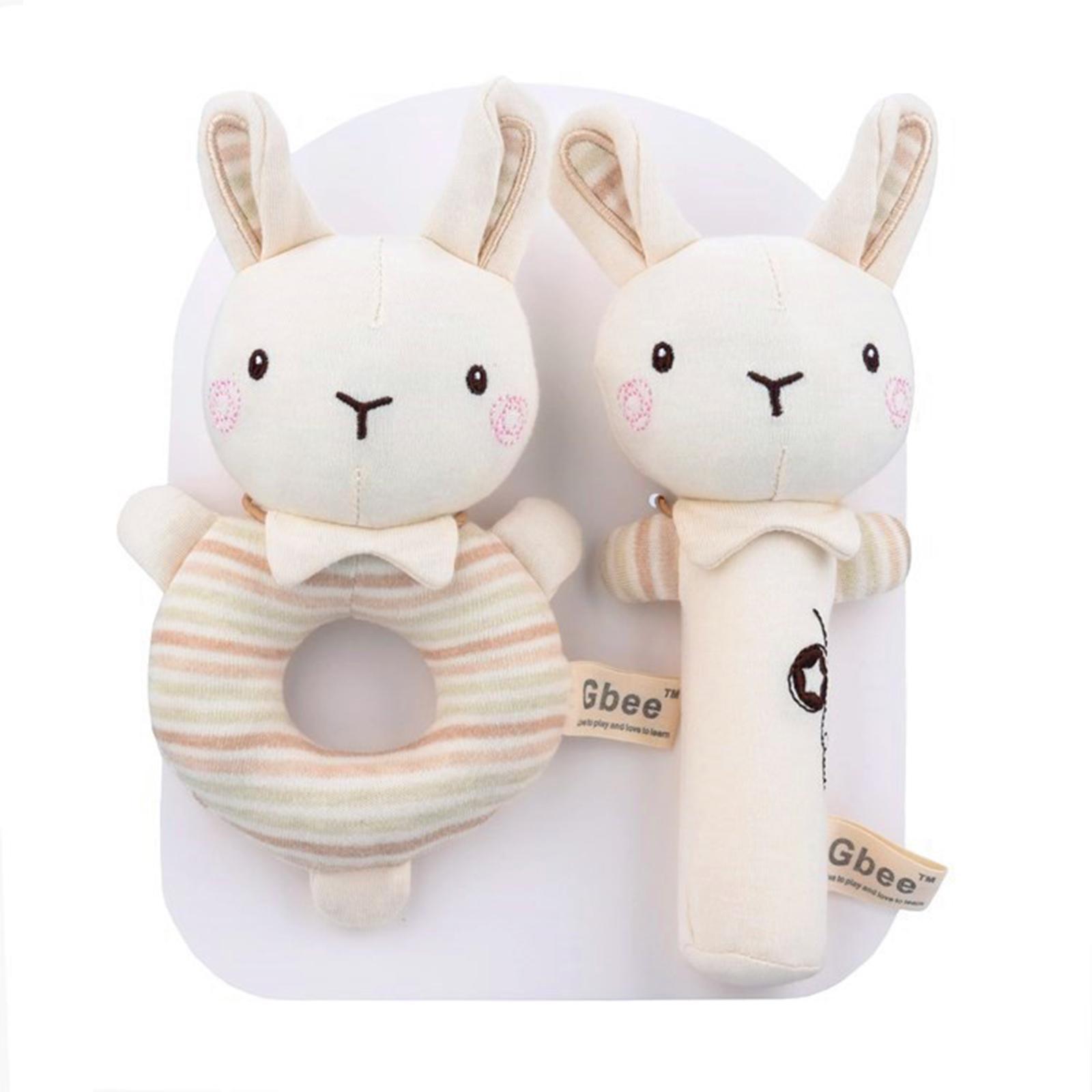 2x Cute Baby Rattle Toys Stuffed Educational Toys Hand Grip Toys