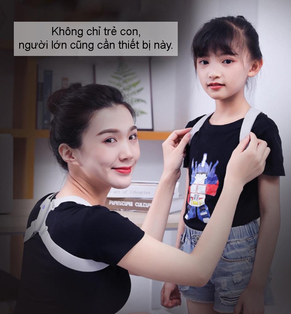 Đai đeo chống gù lưng cho học sinh, người lớn (có rung thông báo)