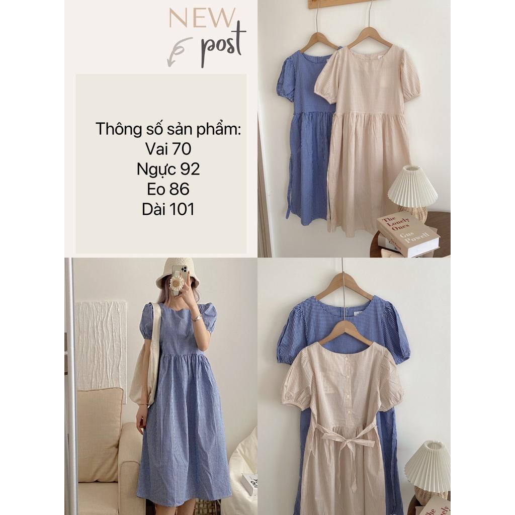 Đầm babydoll trắng hoa nhí, Váy form suông rộng dễ thương, chất đũi mềm mịn, phong cách ullzang Hàn Quốc, QUYNHANHPUKA