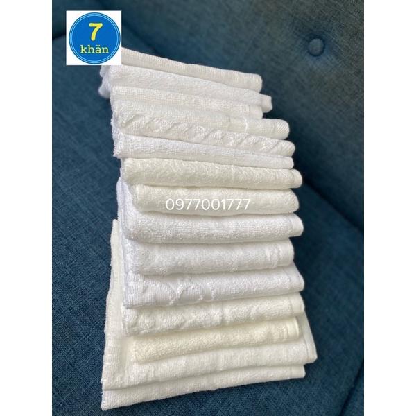 Khăn mặt trắng hoặc khăn lau tay khách sạn 100% cotton - Phong Phú