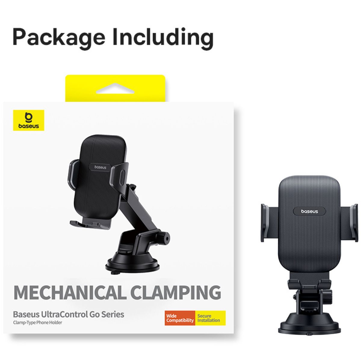 Giá đỡ Baseus UltraControl Go Series Clamp-Type Phone Holder điện thoại xe ô tô -Hàng Chính Hãng