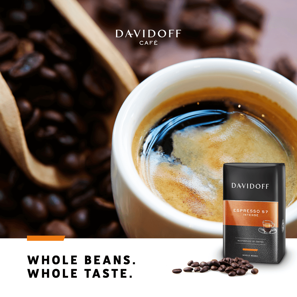 Cà phê nguyên hạt hạng sang Davidoff Café - Espresso 57 - 500g