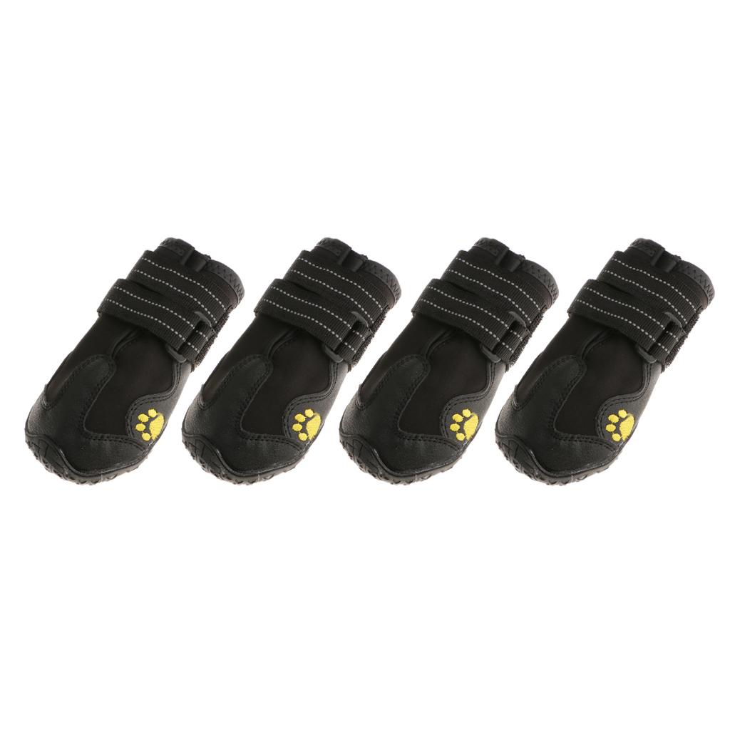 4 Cho Chó Lớn Giày Giày Đi Mưa Tuyết Bootie Giày Chống Trượt Lưng Cao Su S