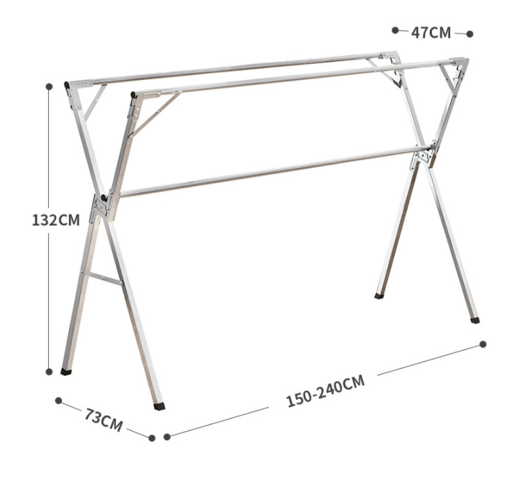 Giá phơi quần áo thép không gỉ phơi đồ nặng có thể gập lại chữ X