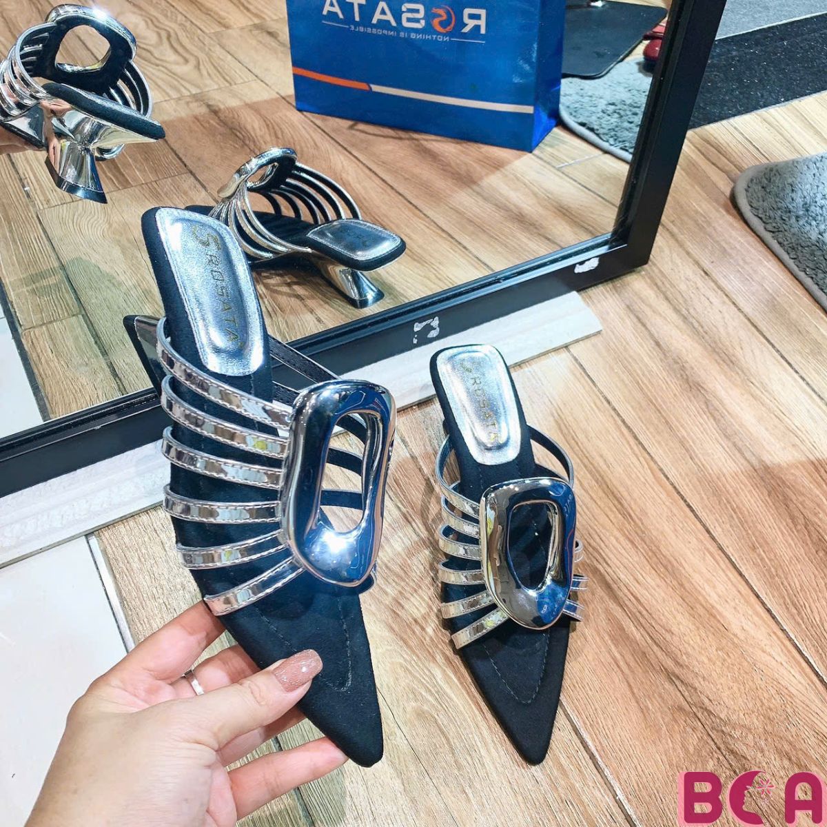 [ĐỘC - ĐẸP - ÊM]  Dép Nữ Đi Tiệc Đi Làm Đi Chơi Đều Sang RO738 ROSATA Đế Xuồng Phối Quai Mảnh