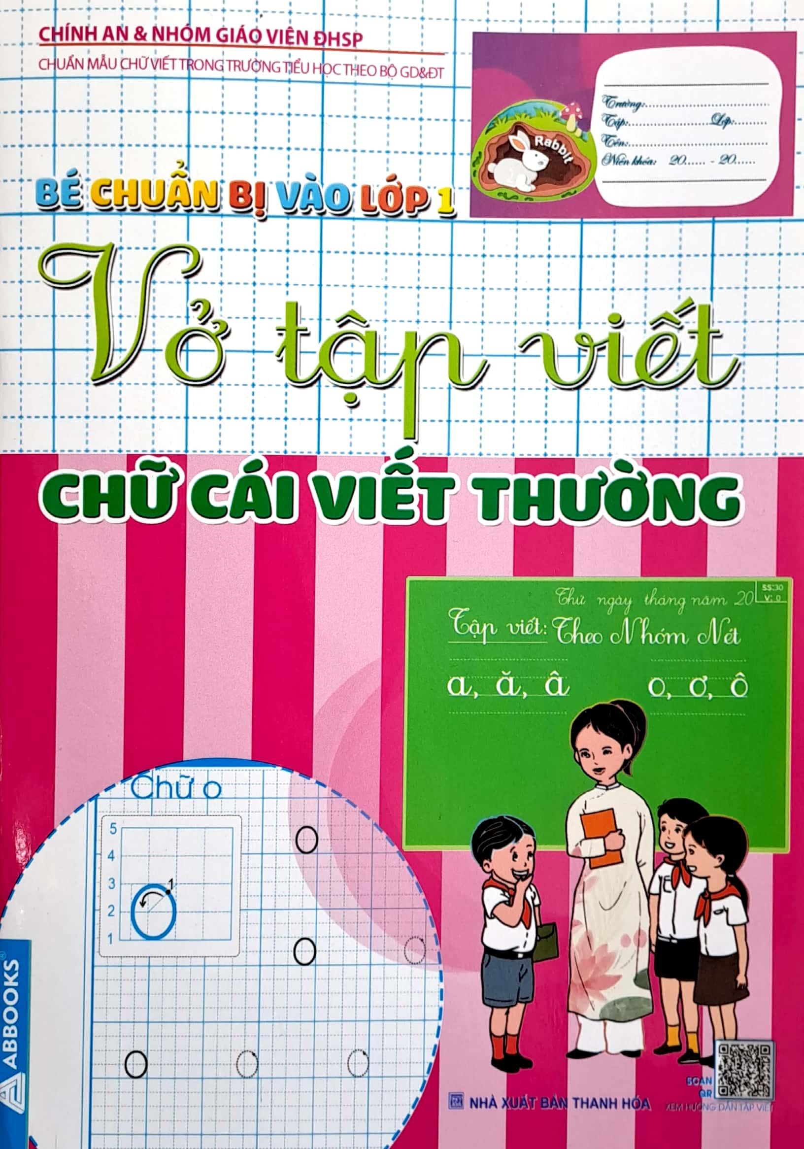 Bé Chuẩn Bị Vào Lớp 1 - Vở Tập Viết Chữ Cái Viết Thường