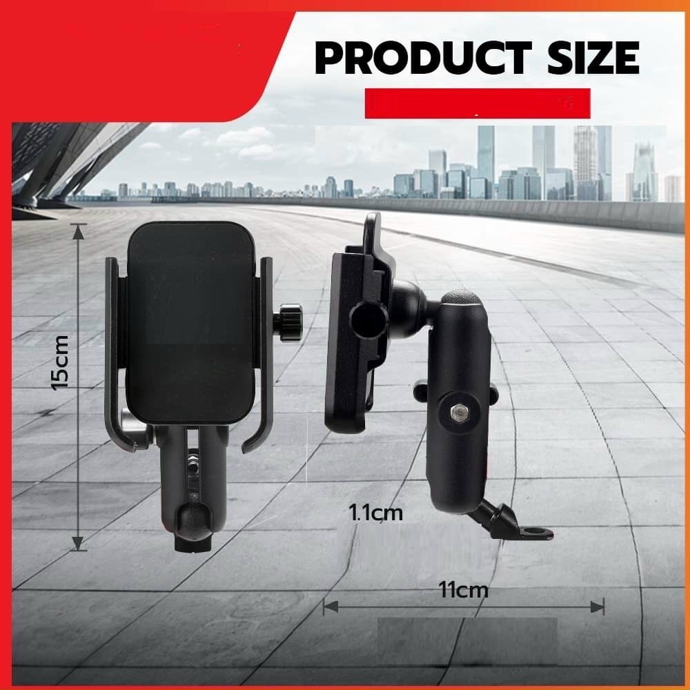 Giá đỡ kẹp điện thoại xe máy Kim loại - TẶNG MÓC KHÓA GỖ