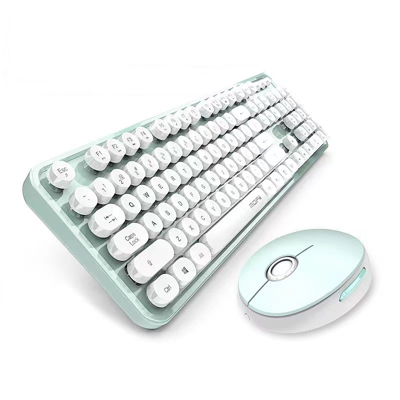 Bàn phím và chuột màu hỗn hợp trò chơi 2.4Ghz không dây Vintage Universal Bàn phím và bàn chơi game dành cho nữ