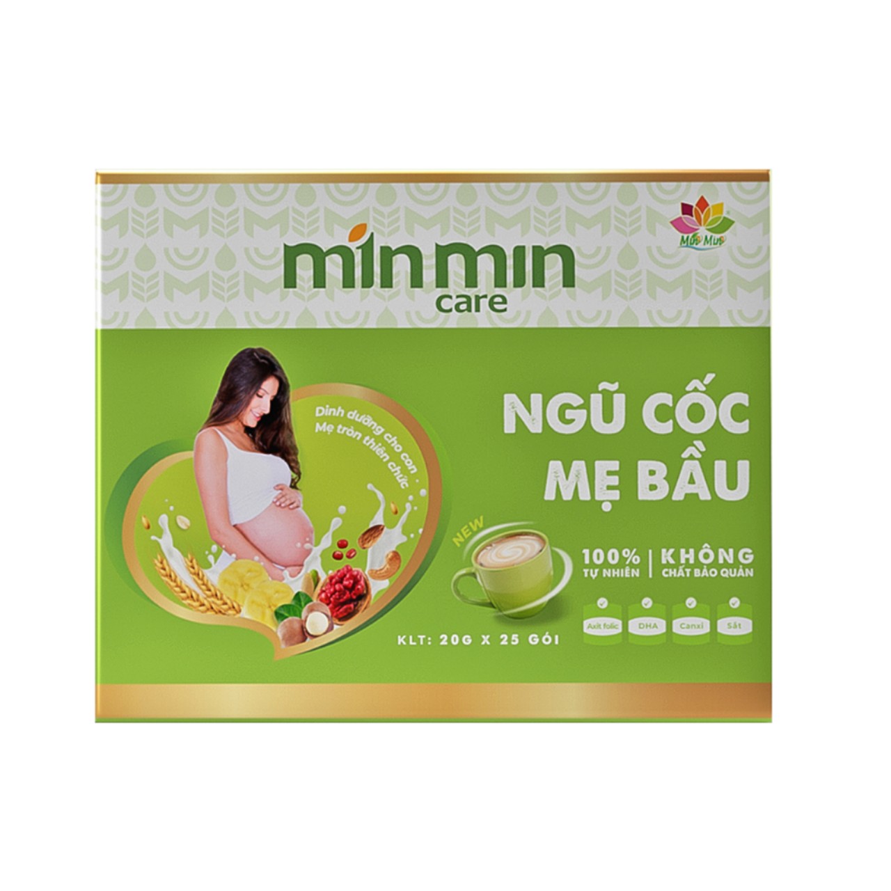 Ngũ Cốc Mẹ Bầu Min Min Care Dạng hộp 25 gói 500gr, Ngũ Cốc Dành Riêng Cho Mẹ Mang Thai