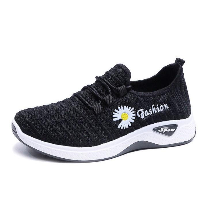 Giày sneaker thể thao nữ đế độn 5cm thời trang hàn quốc thêu bông cúc 000138