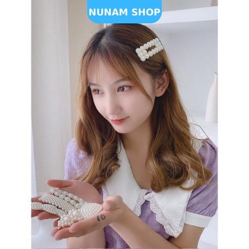 Túi 20 kẹp tóc ngọc trai nhân tạo nhiều mẫu xinh xắn cute Nunam Shop