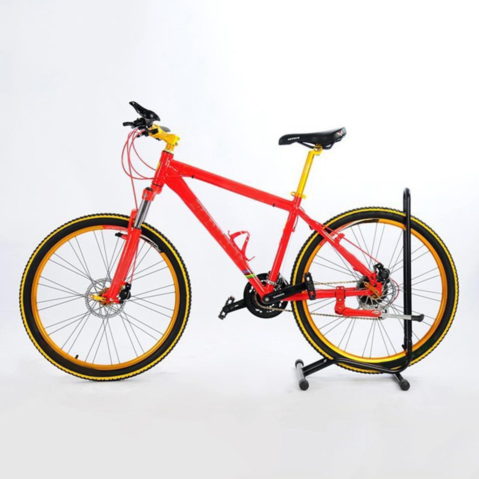Bicycle Bike Floor Parking Stand Rack Storage for Garage, MTB Mountain and Road Bike Parking Rack, Black