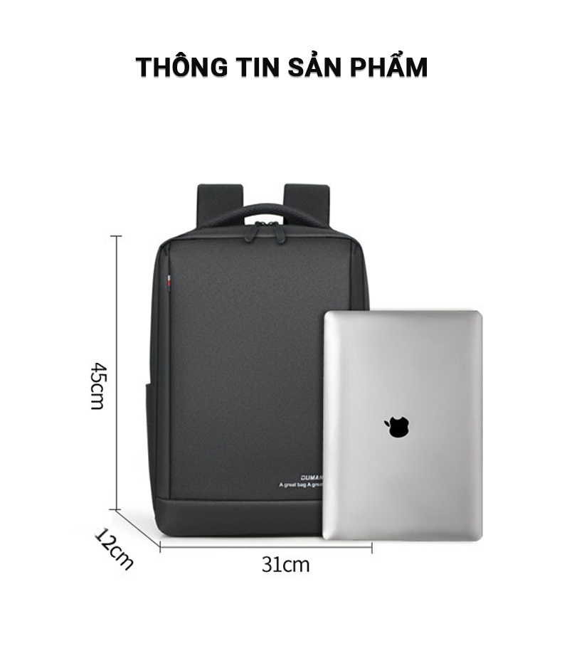 Balo Nam, Nữ Thời Trang Đa Năng, Balo Laptop Thời Trang Đi Học Cao Cấp Teement Chống Nước Cổng Sạc USB 9003 - Hàng Chính Hãng