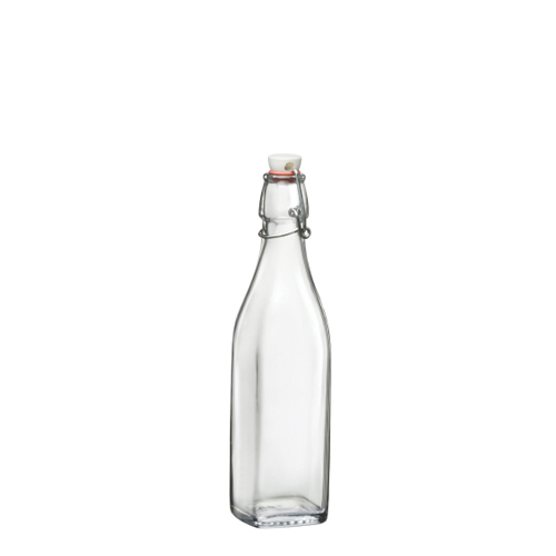 Chai thủy tinh vuông nắp cài kín hơi Swing 500ml, đựng mật ong, nước ép, dầu ăn