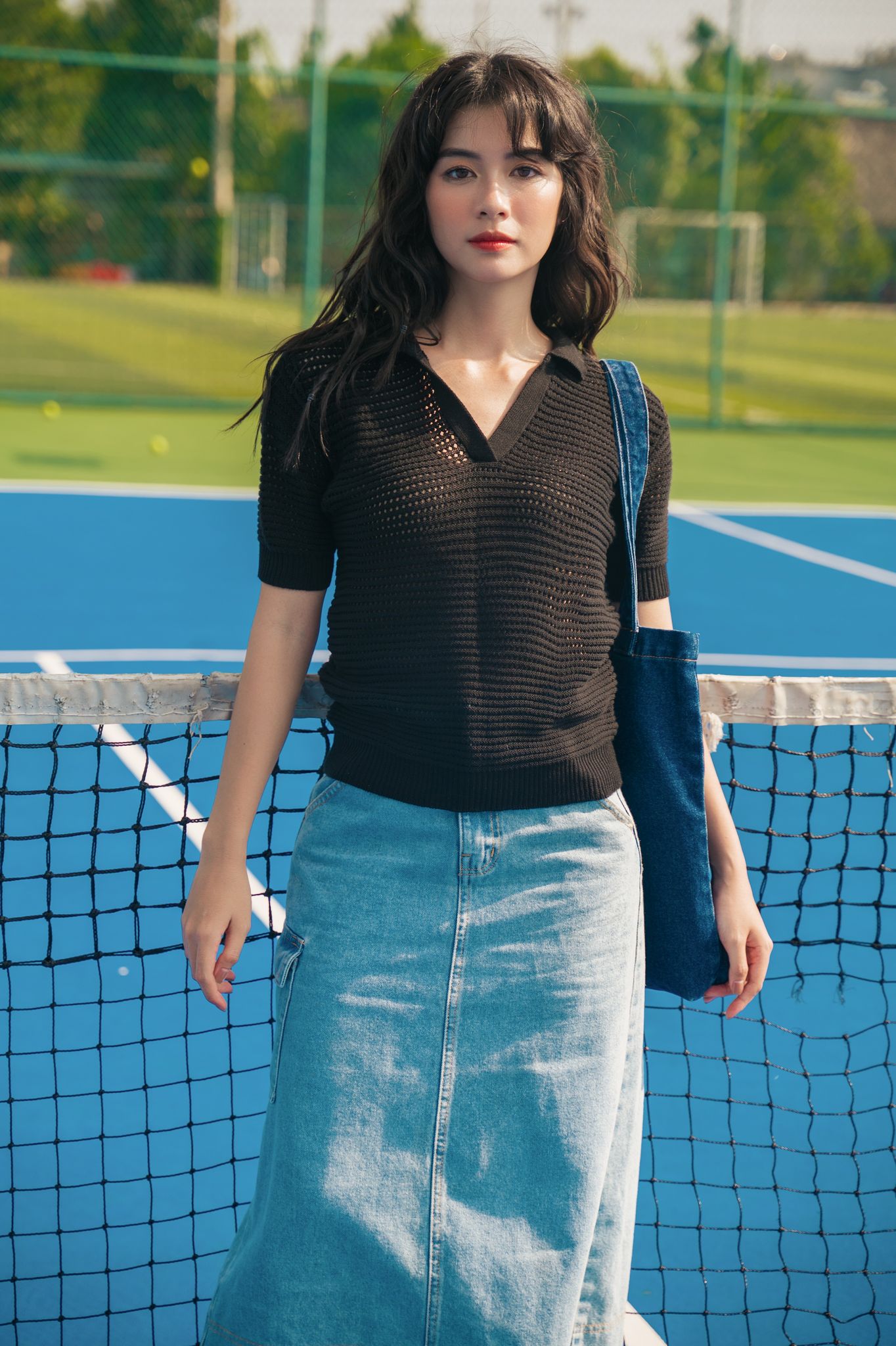 OLV - Áo Knitwear Shirt In Black