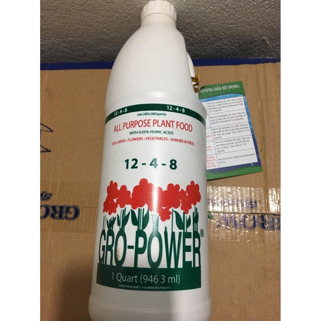Phân Gro Power 12-4-8 nhập khẩu của Mỹ lọ 946ml