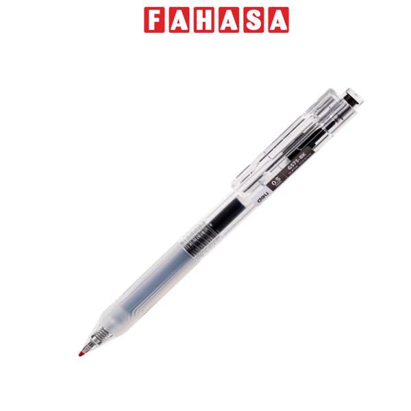 Bút Gel Bấm Siêu Trơn 0.5 mm - Deli EG575-BK - Mực Đen