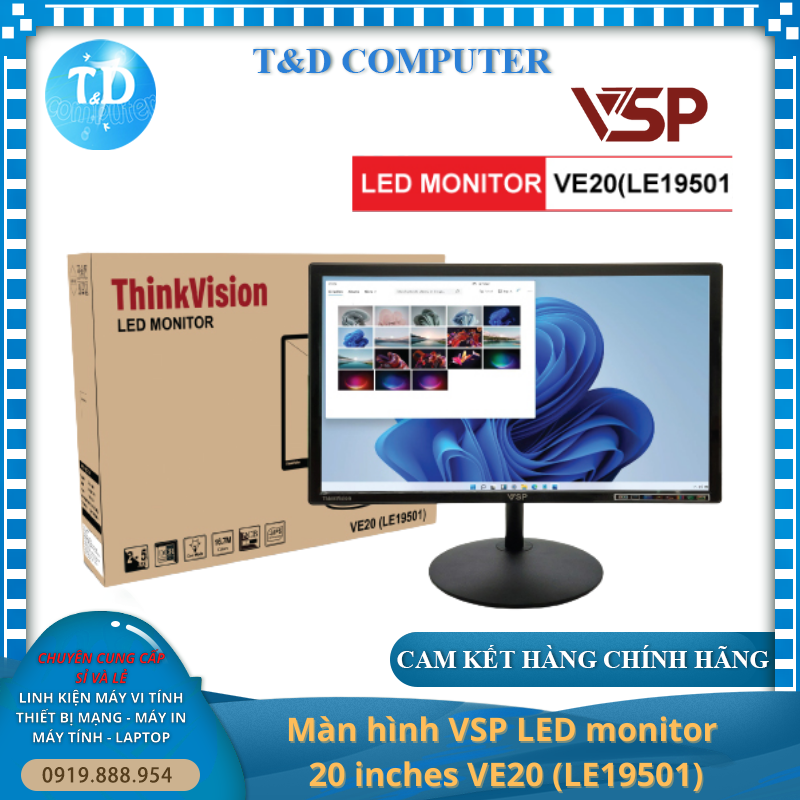 Màn hình máy tính 20inch VSP VE20 (LE19501) HD 75Hz 5Ms LED Monitor – Hàng chính hãng TECH VISION phân phối