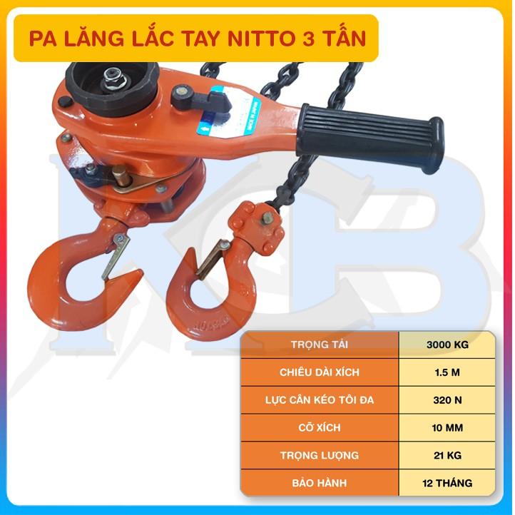 Pa lăng lắc tay Nitto 3 tấn