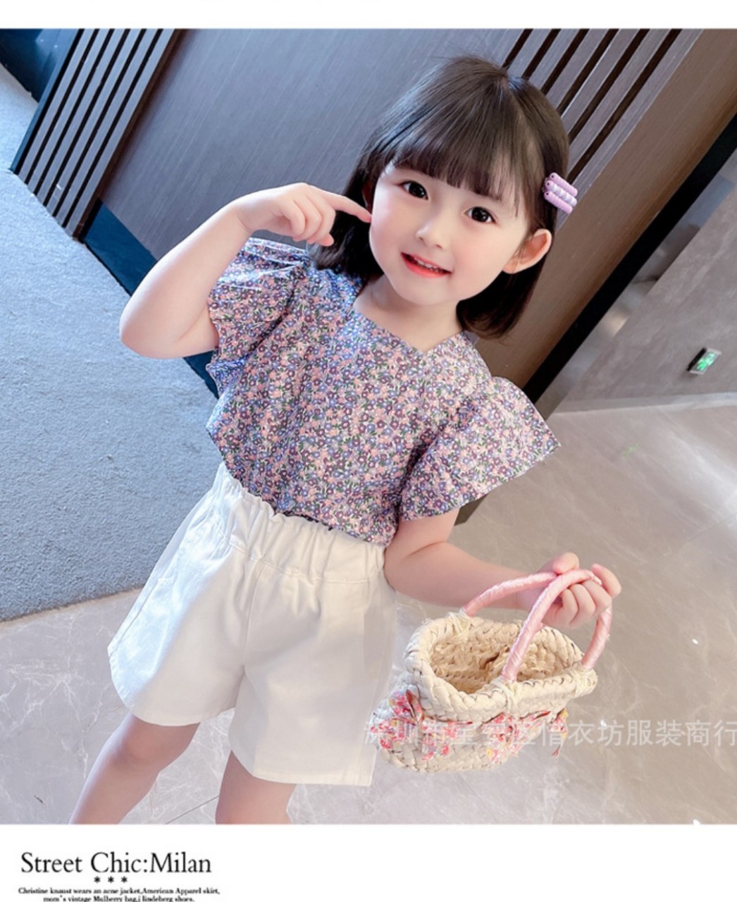 Bộ bé gái áo cánh tiên quần thun