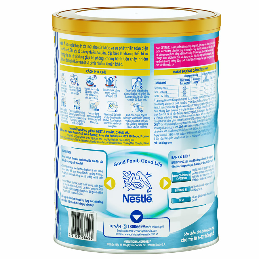 Sữa Bột Nestlé NAN Optipro 2 (800g)