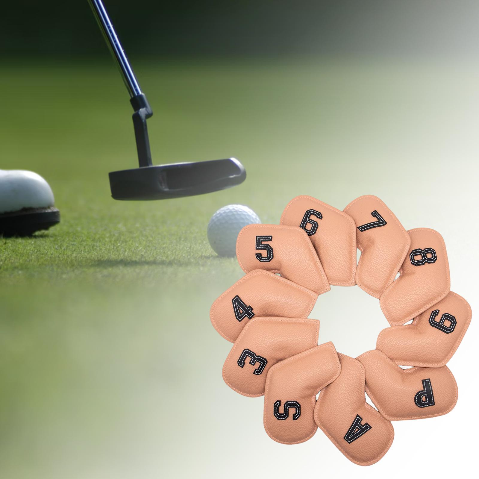 10Pcs Golf Iron Headcover Set 3,4,5,6,7,8,9,A,S,P Club Embroidery Number for All Brands