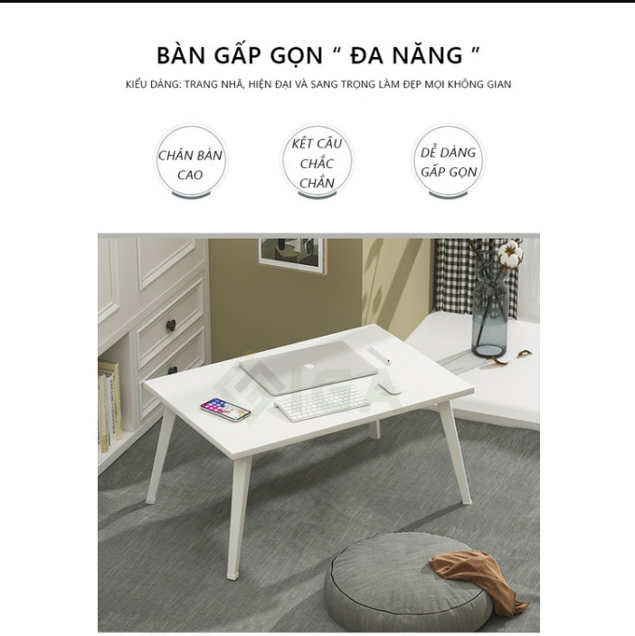 Bàn học gấp gọn ngồi bệt, bàn chân nhựa cứng 40x60cm mặt gỗ MDF loại đẹp