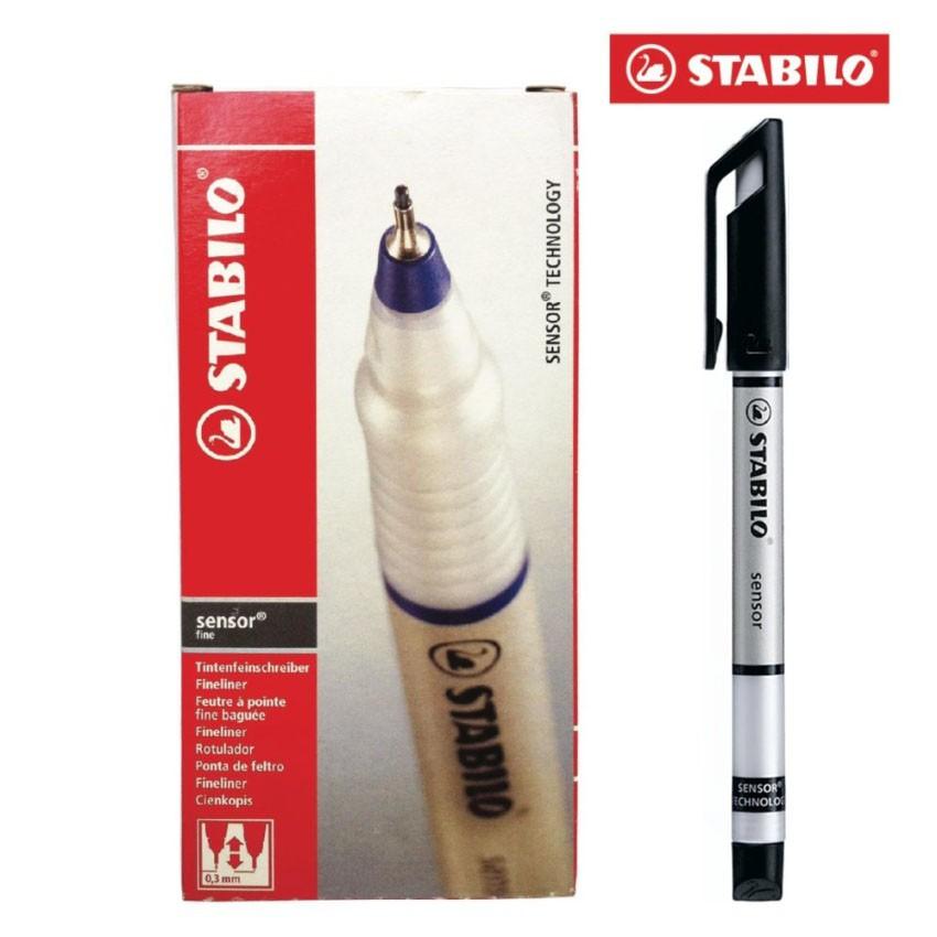 Hộp 10 Bút kỹ thuật STABILO SENSOR F 0.3mm (SENF/10) - Xanh lá