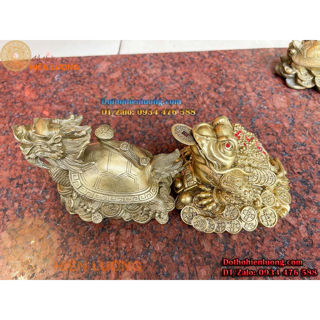 Đôi Thiềm Thư Cóc 3 Chân và Long Quy Bằng Đồng Phong Thủy