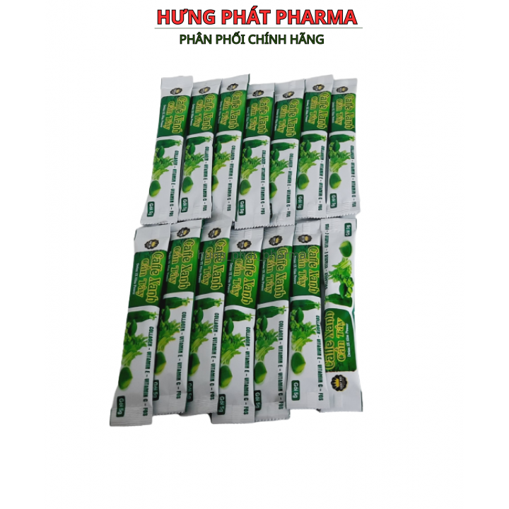 Gói Caffe xanh cần tây giúp bổ sung chất xơ , tăng tiêu hóa – hộp 30 gói