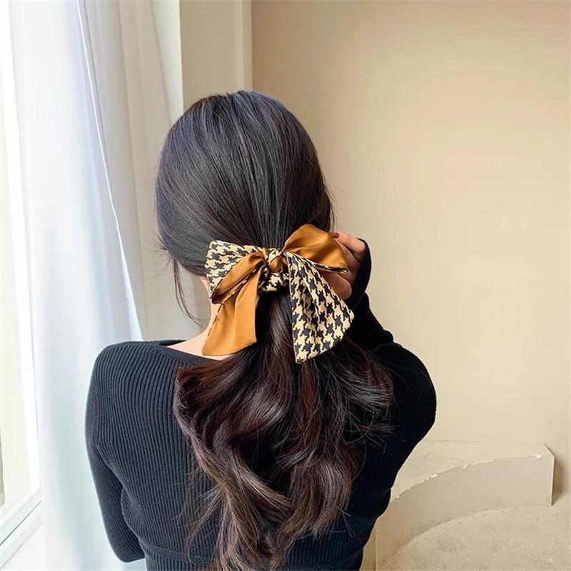 Dây cột tóc vải Scrunchies ziczac Hàn Quốc siêu xinh