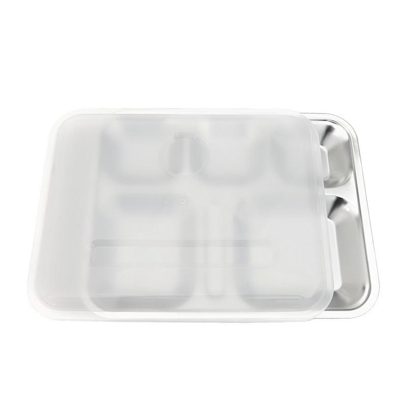 Khay cơm phần 5 ngăn inox 304