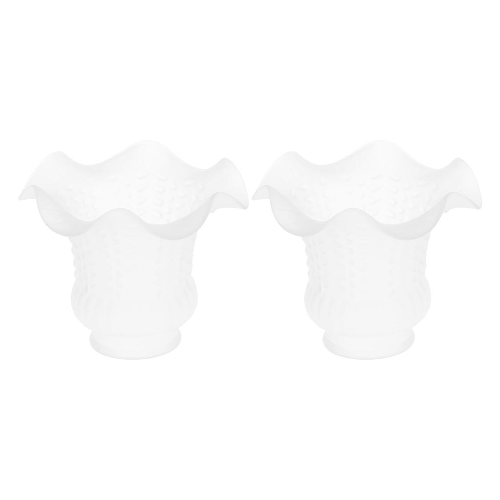 2pcs E27 Modern Flower Shape Clear Glass Ceiling Fan Lights Lampshade