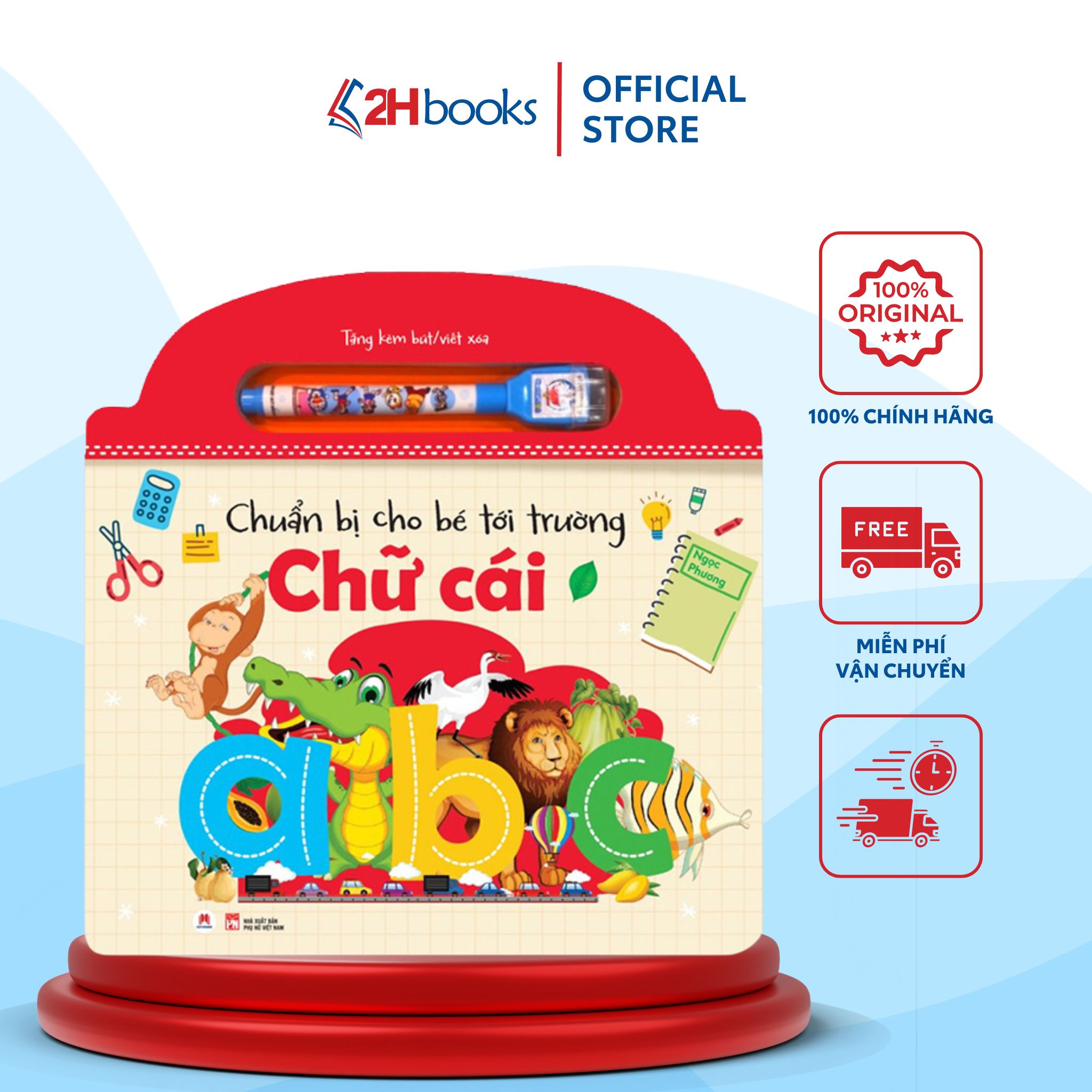 Sách- Chuẩn Bị Cho Bé Tới Trường - Chữ Cái (Tặng kèm bút viết/ xóa) (Tái Bản 2023)- 2HBooks