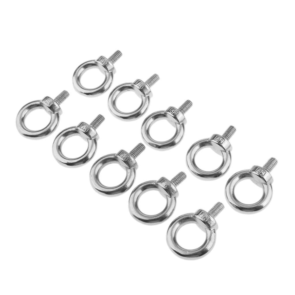 10pcs M8 Marine Boat Stainless Steel   Eye Screw