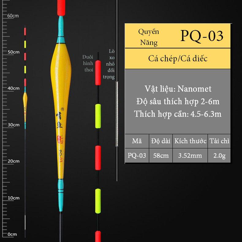 Phao hố đấu Quyền năng, phao câu đơn câu đài nhạy cá, chất liệu nanomet mã PQ