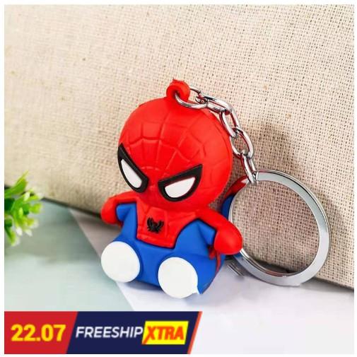 Móc khóa siêu nhân người nhện 2,5cm hàng inox không rỉ