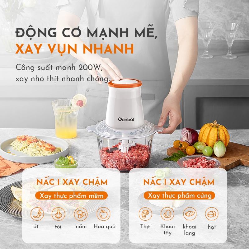 Máy xay thịt thực phẩm đa năng GAABOR GJ-M20A01 2L (Nhựa - Tô Thủy Tinh) - Hàng chính hãng