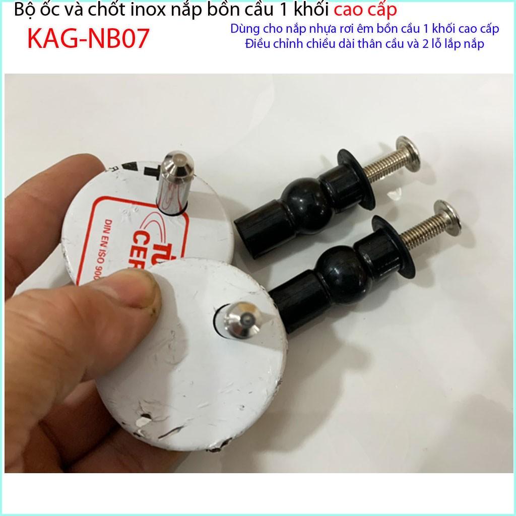 Ốc chốt tròn inox KAG-NB07, phụ kiện chân ốc nắp bồn cầu, ốc chốt bản lề nắp bồn cầu