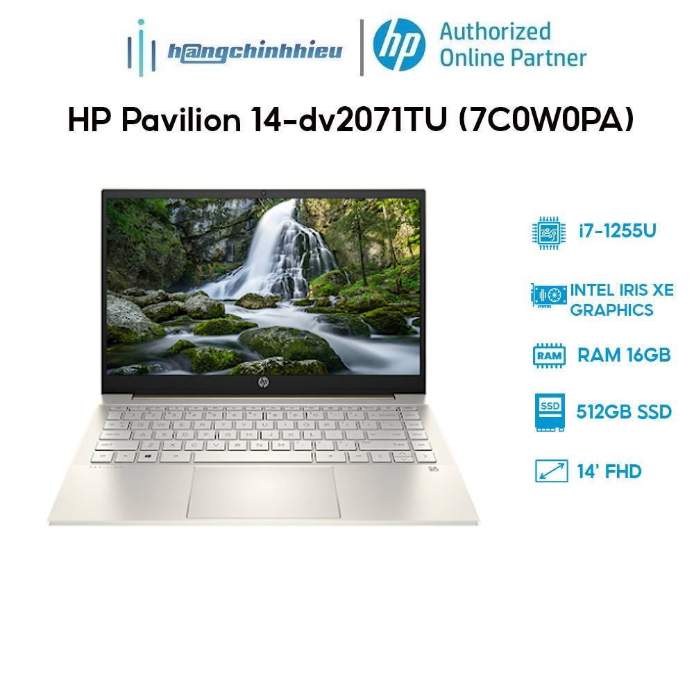 Laptop HP Pavilion 14-dv2071TU 7C0W0PA i7-1255U | 16GB | 512GB | 14' FHD | Win 11 Hàng chính hãng