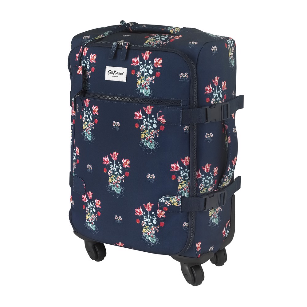 Va li/Four Wheel Small Suitcase Spot Bouquet - Navy - 1083385