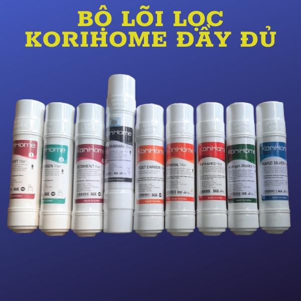 COMBO 9 LÕI LỌC KORIHOME GỒM -2 LÕI SEDIMENT,1 LÕI PRE CARBON,1POST CARBON,1 RO,1 NANO,1 HYDROGEN,1 MINERAL.INFRARED