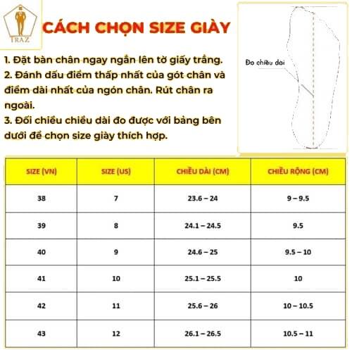 Giày tây ÂU nam TRAZ da cao cấp, tăng chiều cao 6-7cm, đế cao su nguyên tấm chống trơn