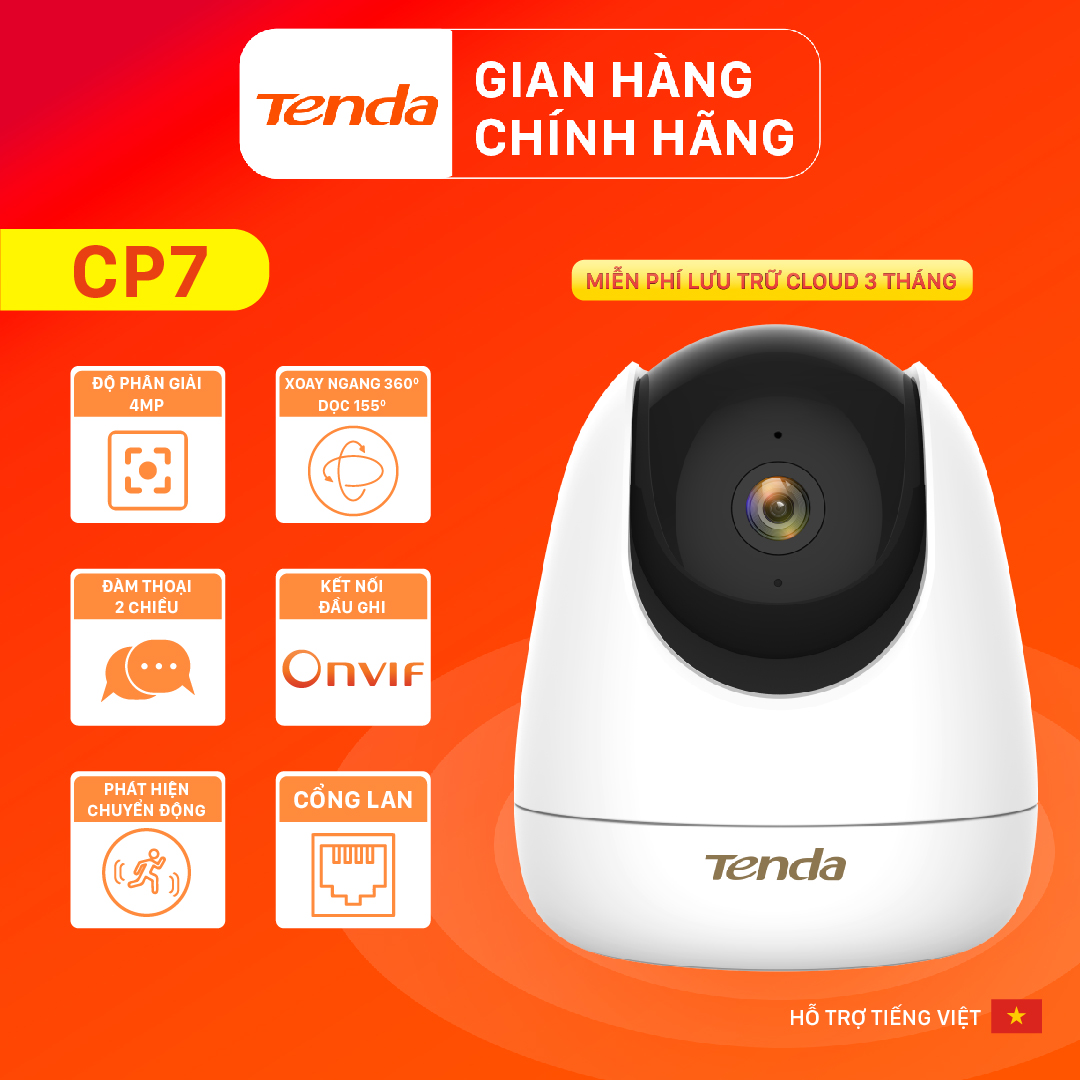 Camera IP Wifi Tenda CP7 Full HD 4MP 360° - Hàng chính hãng