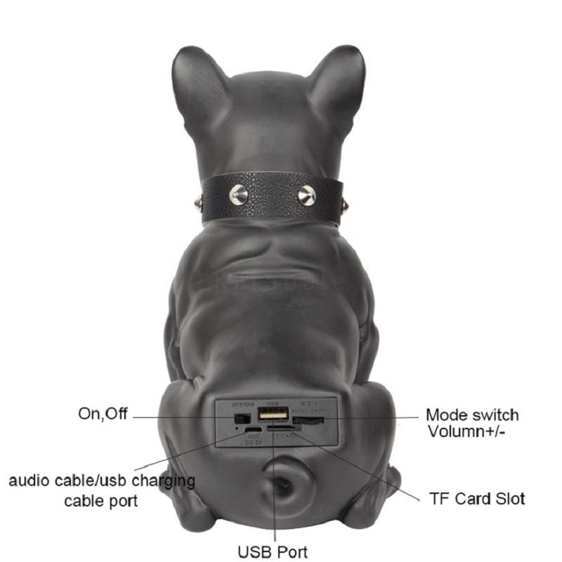 Loa Bluetooth không dây Bulldog Loa di động Boombox Bass Chất lượng âm thanh 3D vòm Hỗ trợ Radio Loa siêu trầm đa chức năng TF TWS Màu sắc: Đen
