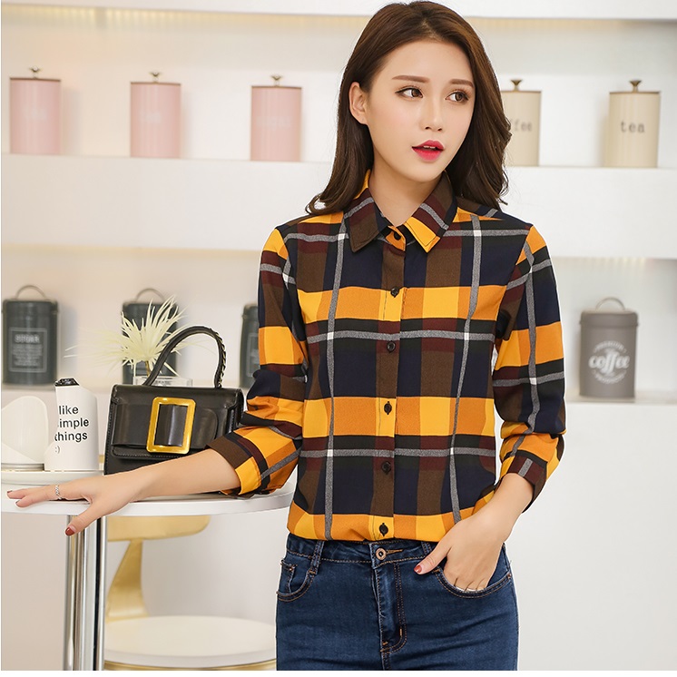 Áo sơ mi nữ công sở dài tay, phối màu nhã nhặn Sm53
