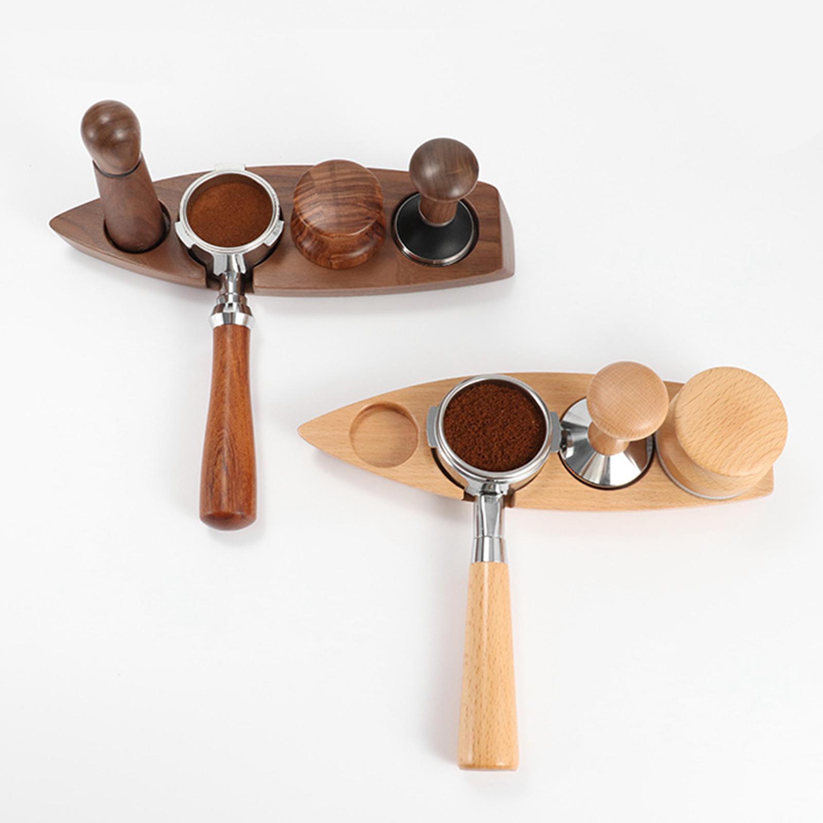Wood Coffee Filter Tamper Holder, Solid Wooden Espresso Tamper Stand, Coffee Tamper Station Rack, Espresso Tamper Storage Holders, Anti-Slip